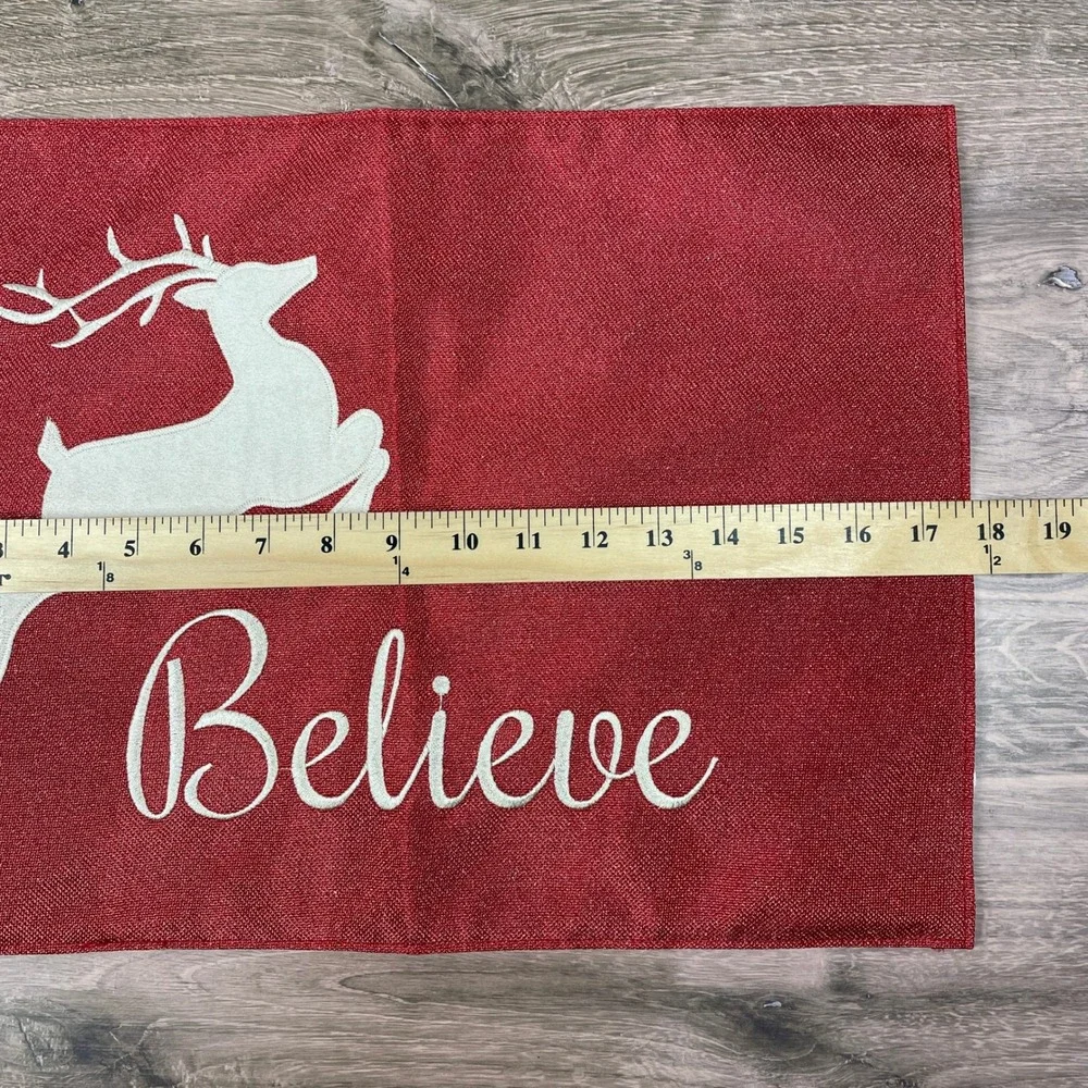 St Nicholas Square Kohls Red Reindeer Believe Christmas Table Placemats Set of 3
